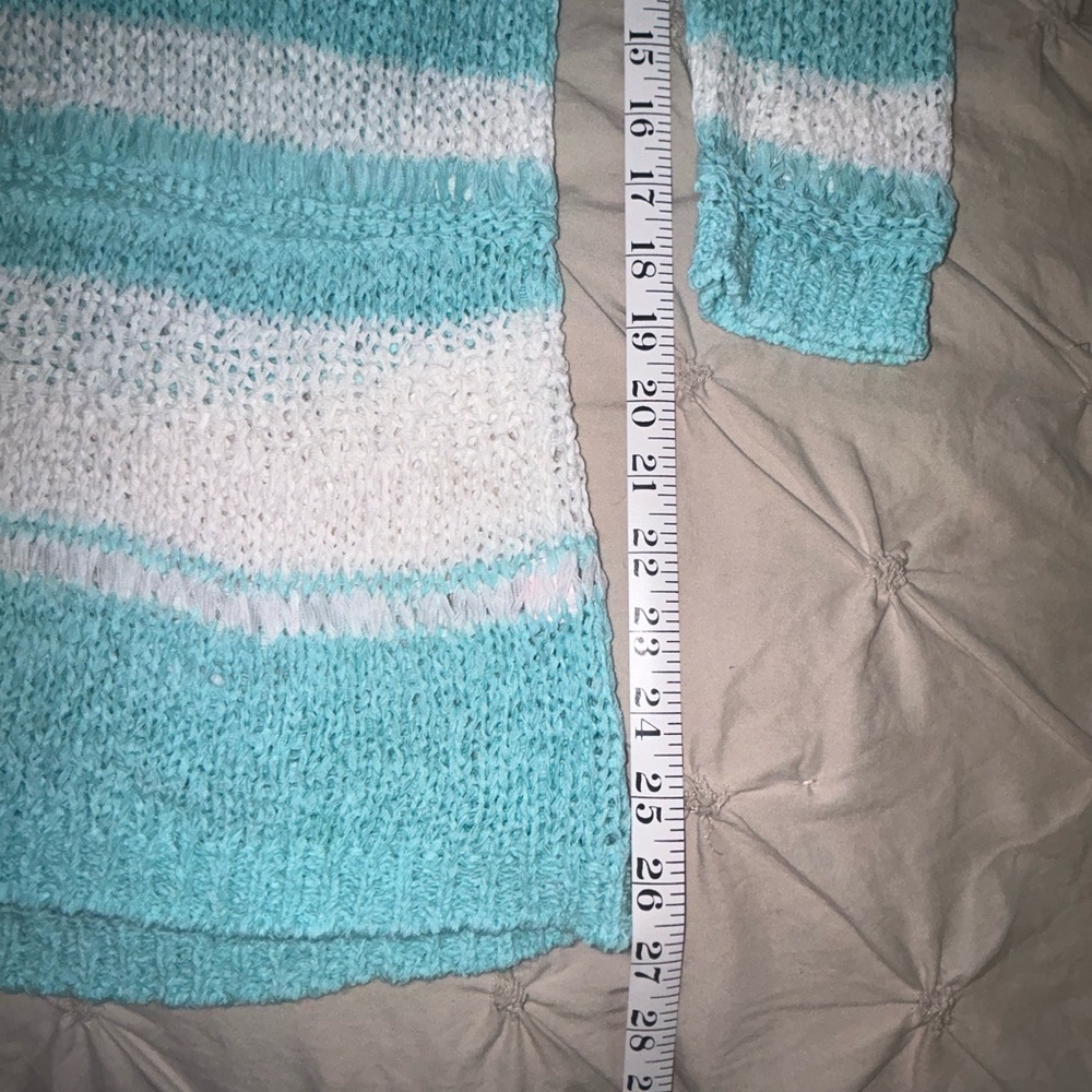 VS Striped Knit Hooded Swim Coverup Sweatshirt - Picture 6 of 11
